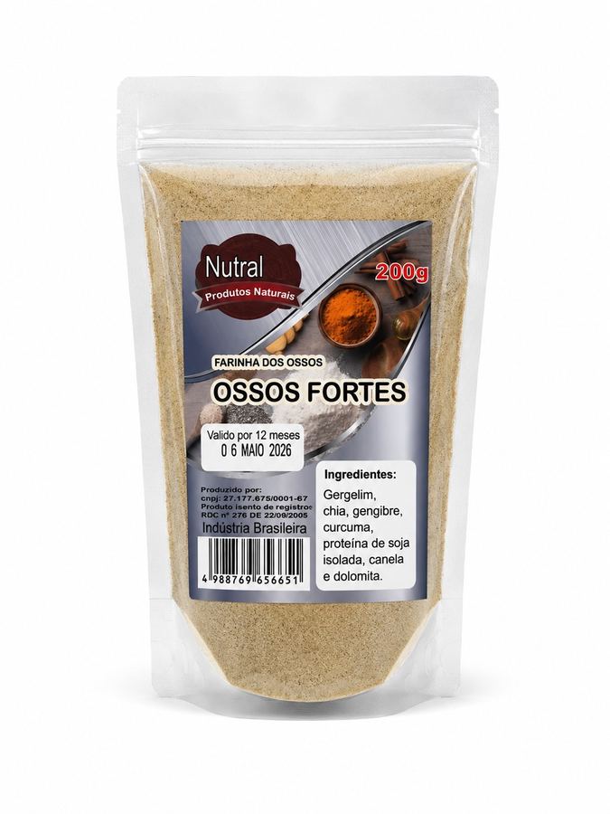 Farinha Multivegetal Ossos Fortes Nutral 200g Gergelim, Chia e Cúrcuma